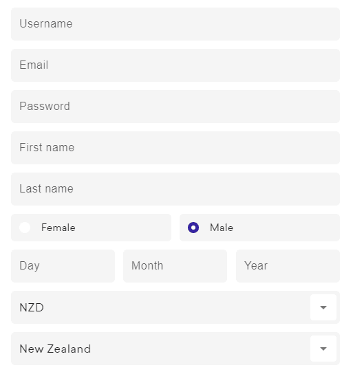 SpinBit Sign Up Window in NZ Region